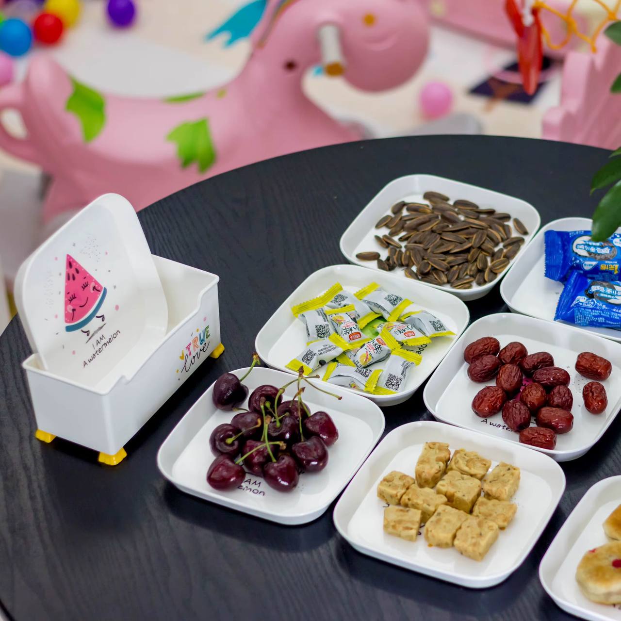 Meal general spit kids snack plates with stand