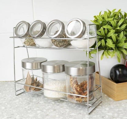 Set of 7 glass jars for spices