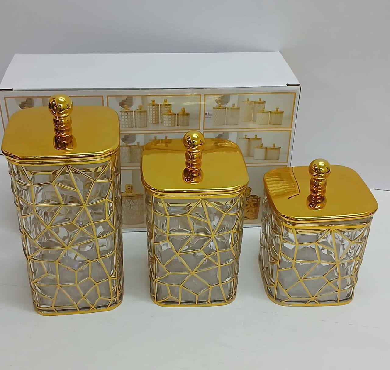 3 in 1 Transparent storage jars