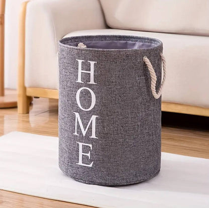 Round Cotton Linen Laundry Basket