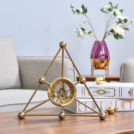 GEOMETRIC SHAPED DESKTOP CLOCK WITH QUARTZ MOVEMENT