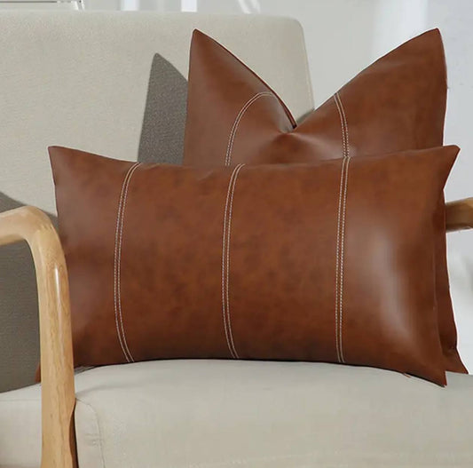 Premium quality leather Throw Pillow Case