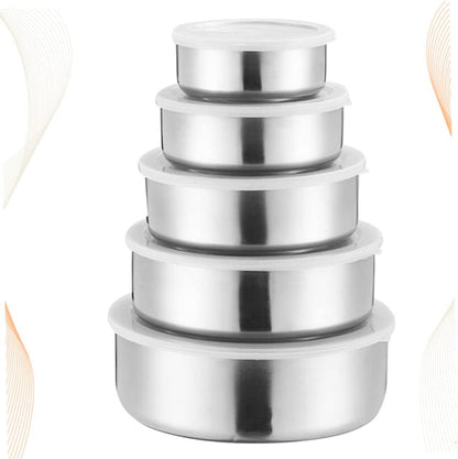 5pcs Modern Stainless Steel Fresh Box Containers