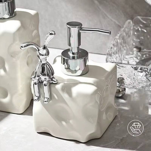 Rabbit Cheese ceramic  bottled Home Liquid Soap Dispenser
