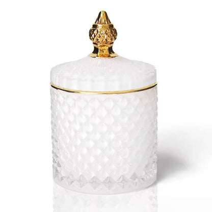 Glass white sugar dish