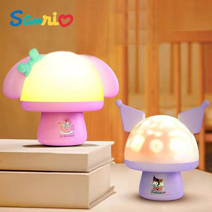 Mushroom Starry Sky Lamp, with kids melodies, Cartoon Lamp, Sanrios My Melody, Kuromi, Desktop lamp, Cute Christmas kids Gifts