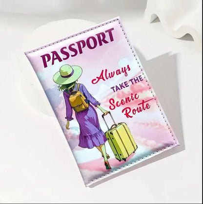 Stylish synthetic leather passport holder wallet