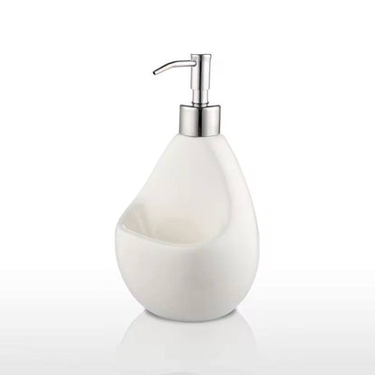Fancy single ceramic lotion / soap dispenser with wash pad