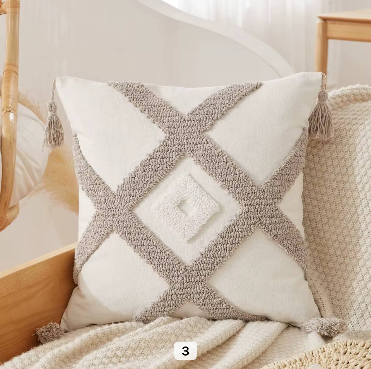 Boho Throw Cover with Tassels