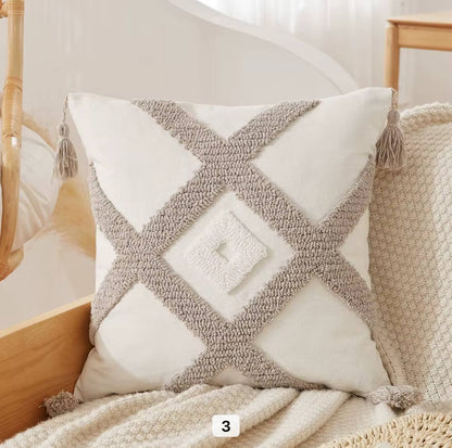 Boho Throw Cover with Tassels