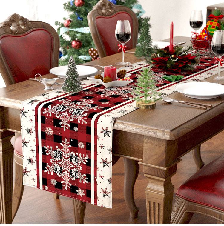 Christmas Table Runner Xmas Linen Table Cover Merry Christmas Decorations  Tablecloth
*33*185cm