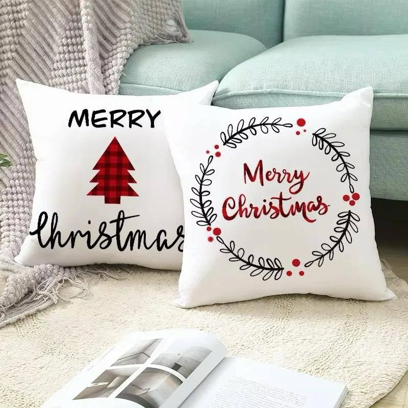 5pc Set Christmas Themed Pillow Covers