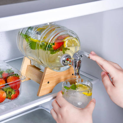 5L horizontal glass drum barrel dispenser