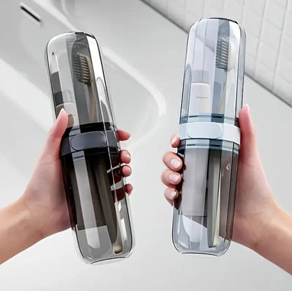 Portable travel toothbrush/toothpaste holders .