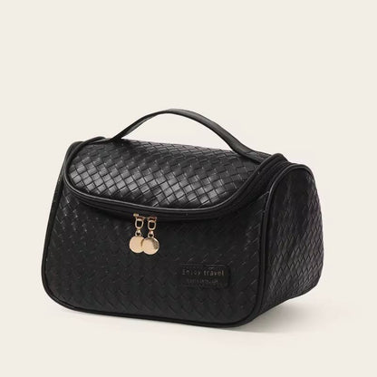 Leather cosmetics / make up organizer travel bag