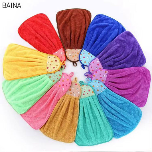 Super absorbent coral fleece kitchen towels