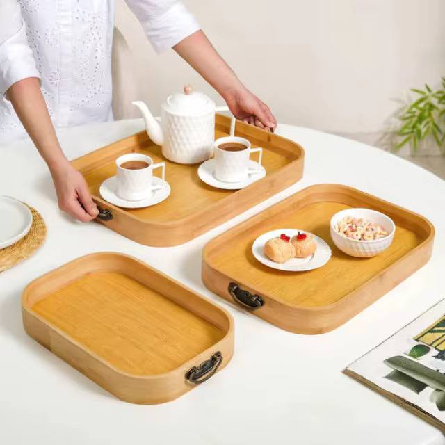 Multi-functional Bamboo Food serving Trays and Households use/Decor