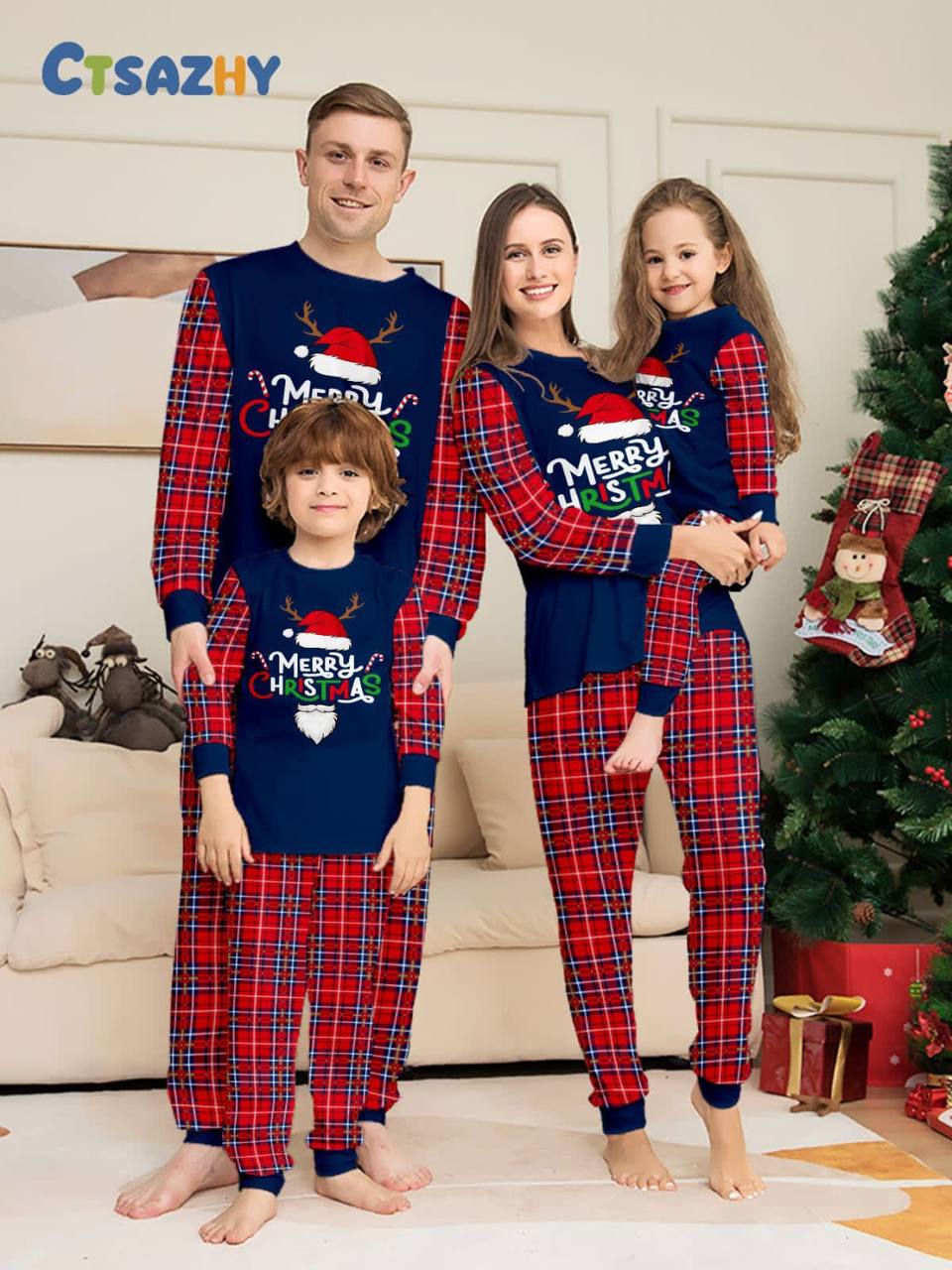 Family matching Christmas pajama sets