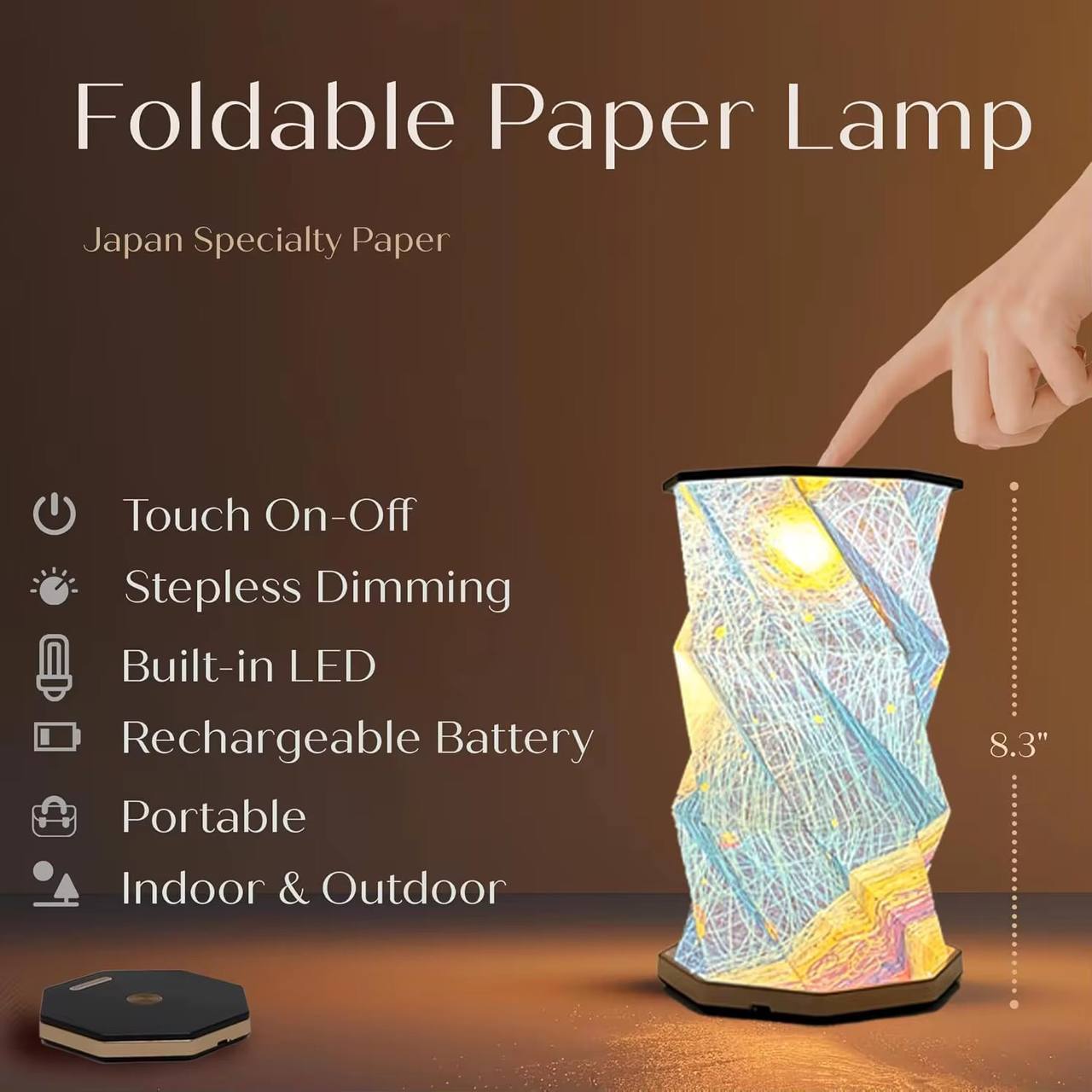 Rotating foldable lamp decor