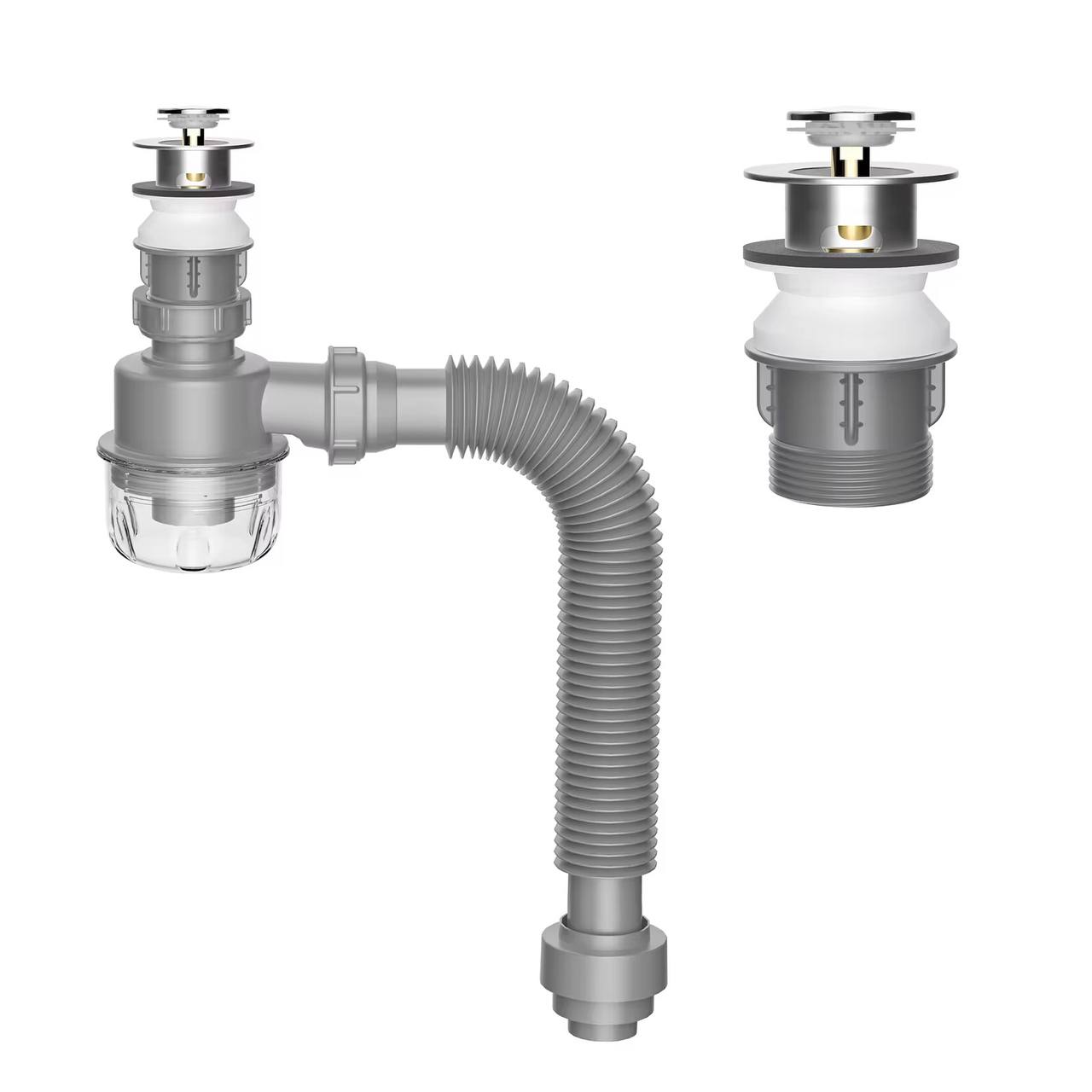 Space saving sink drain magic bend.
