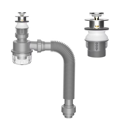 Space saving sink drain magic bend.