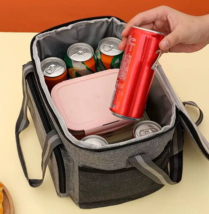 Large capacity outdoor aluminium foil insulated lunch bag(B)
