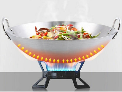 Thickened heavy gauge aluminum two  sided-handle wok frying pan
34cm