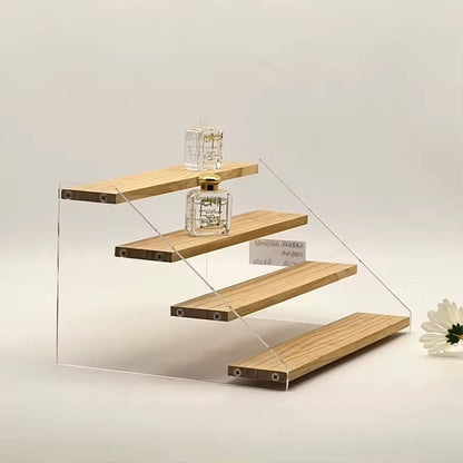 4-Tier Bamboo & Acrylic Multipurpose Stand