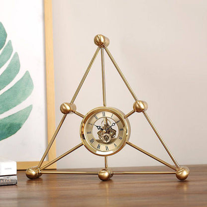 GEOMETRIC SHAPED DESKTOP CLOCK WITH QUARTZ MOVEMENT