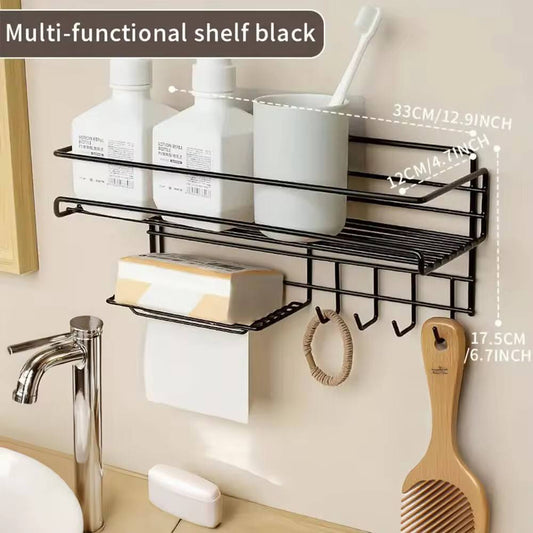 Heavy duty rectangular Self-Adhesive bathroom rack