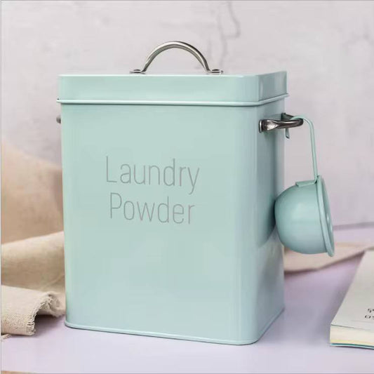 Alloy laundry powder tin
Comes with a scoop