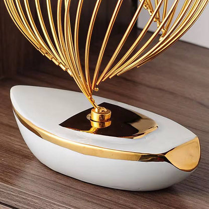 Ceramic Sailing Boat Figurine Boat Decor