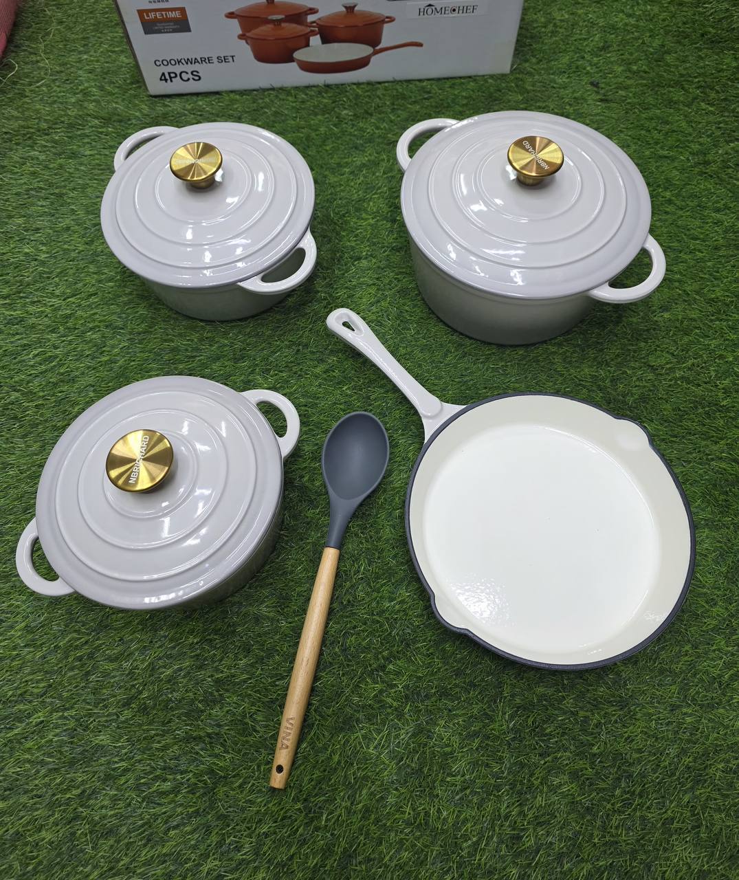 7pcs Enamel Cast iron cooking pots