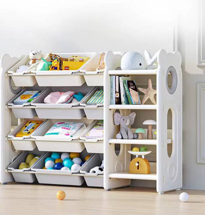 Kids Space Toy Storage Organizer with *10* Removable Plastic Bins,