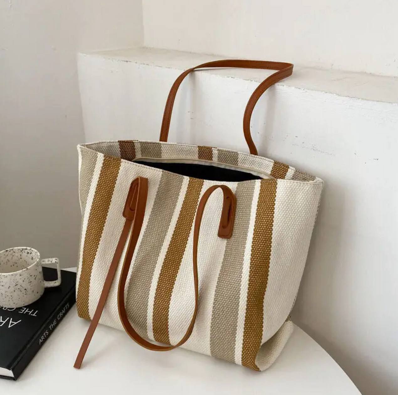 Elena Stripped Tote Bag
