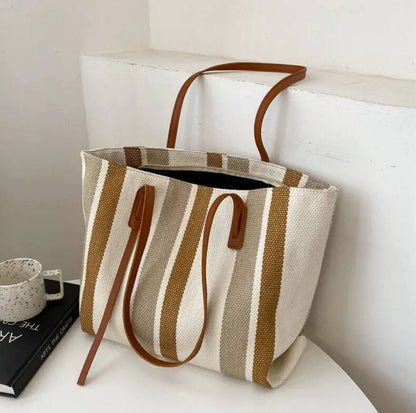 Elena Stripped Tote Bag