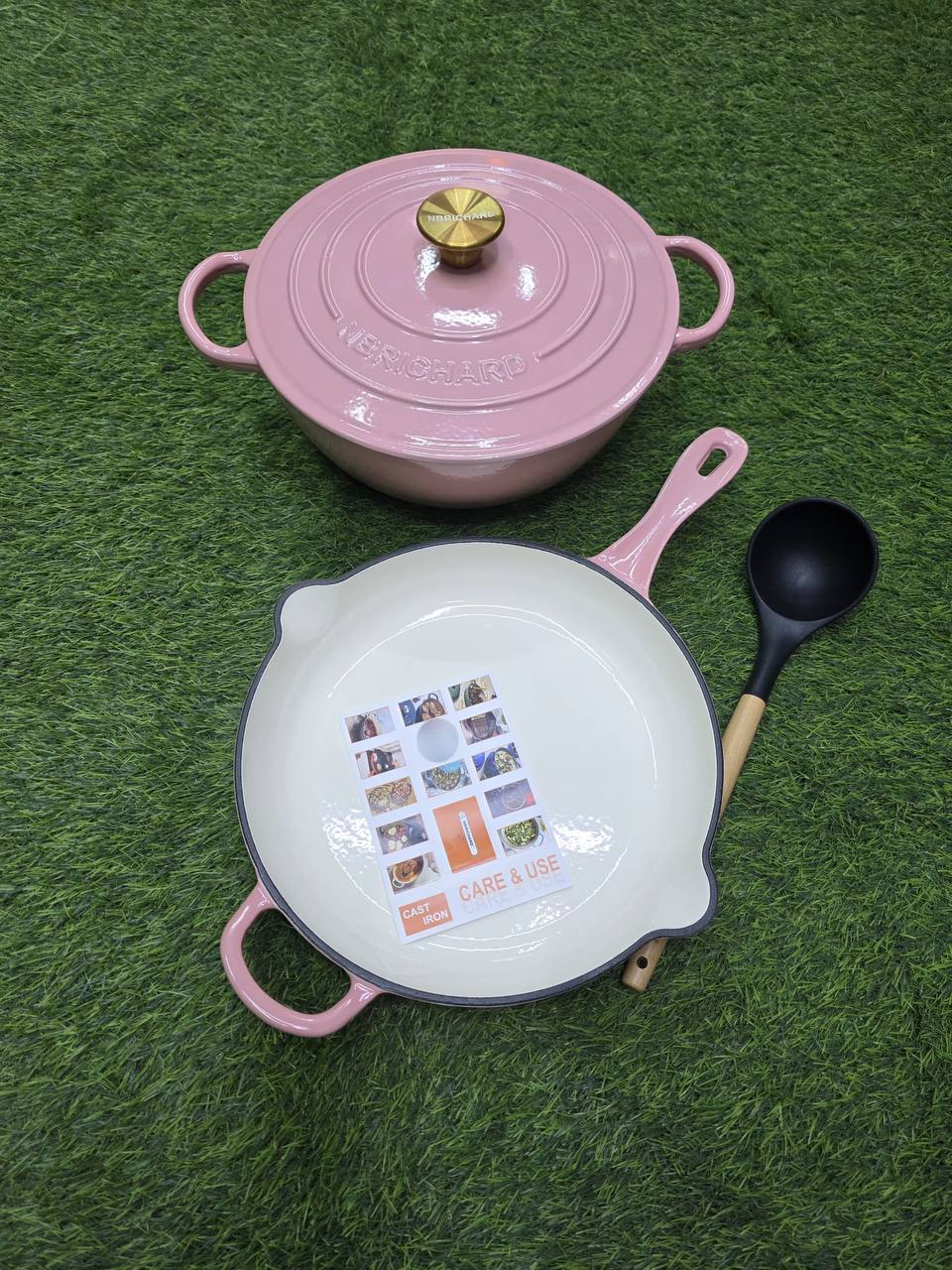 3 pcs Set Enamel Cast iron cooking pots