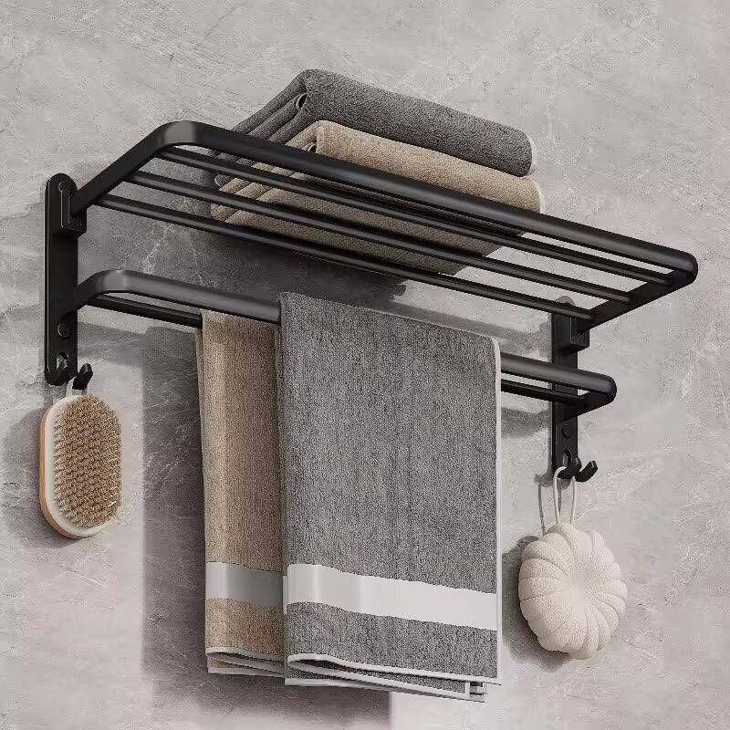 Bathroom wall mounted towel rack