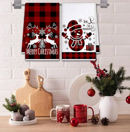 Christmas themed kitchen towels 3pc
