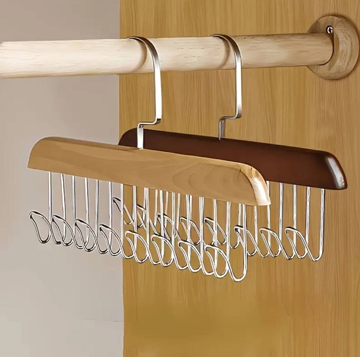 Wooden plank multipurpose 8 hook hanger.
