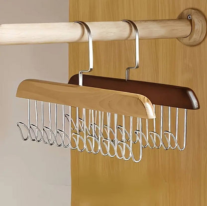 Wooden plank multipurpose 8 hook hanger.