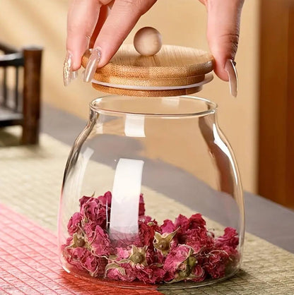 Glass storage containers /canisters
With Bamboo lid
