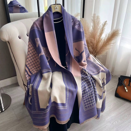 Luxury Floral Print Scarf for Women