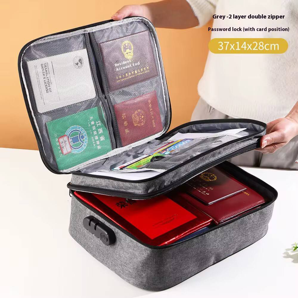 Fireproof/water resistant documents organizer