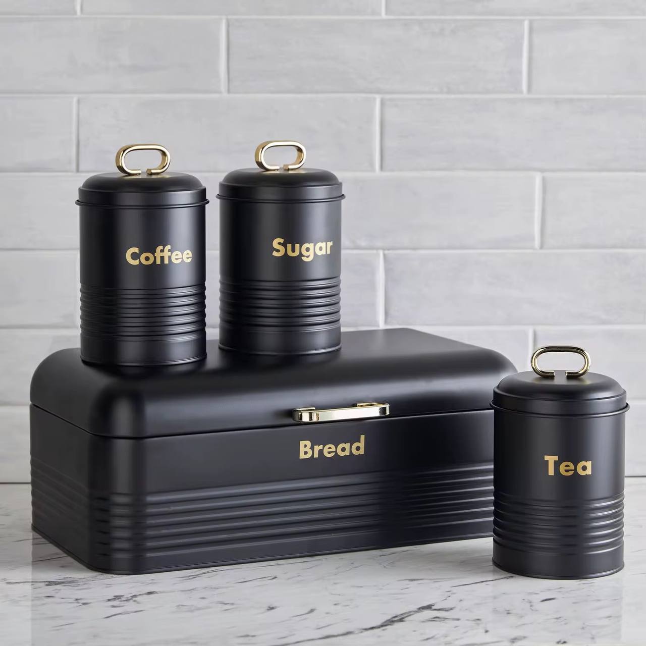 Bread Storage bin with 3 pcs canisters