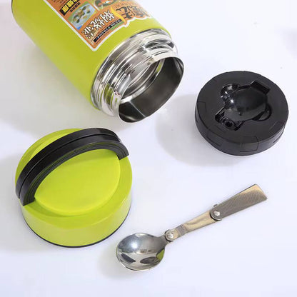 800ml vacuum stainless food flask with a foldable spoon