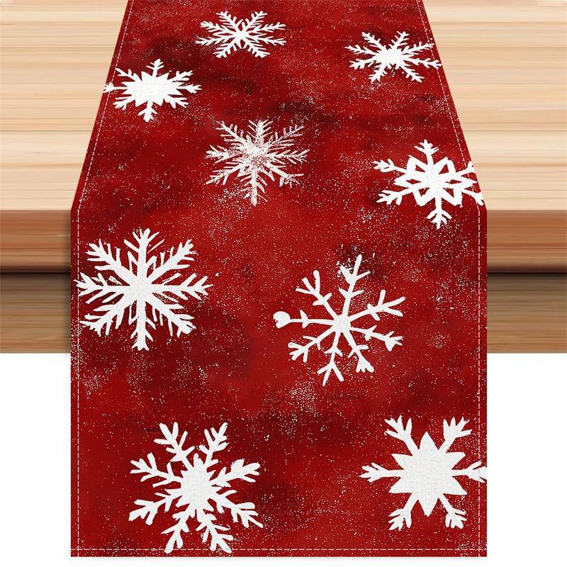 Christmas Table Runner Snowman Gnome Table Cloths Linen Table Runners Kitchen Dining Table  Runners for Home Dining Party Decor