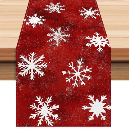 Christmas Table Runner Snowman Gnome Table Cloths Linen Table Runners Kitchen Dining Table  Runners for Home Dining Party Decor
