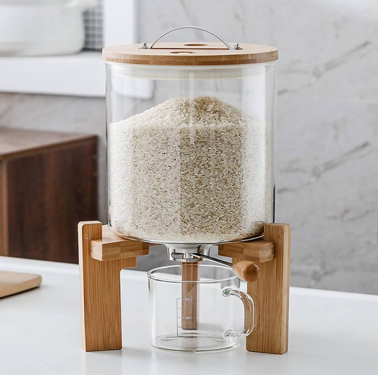 Glass cereal dispenser