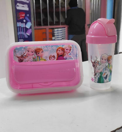 Combo cartoon themed 2-in-1 Lunch Box with Tumbler Set 500ml with straw,